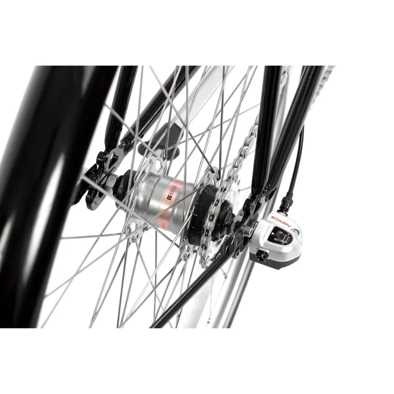 Pelago Bordeaux 7 Speed Hybrid Bike With Dynamo Lights in Black-3