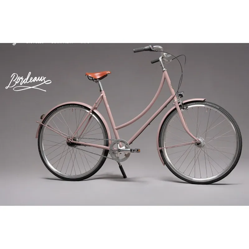 Pelago Bordeaux 7 Speed Hybrid Bike With Dynamo Lights in Rosa